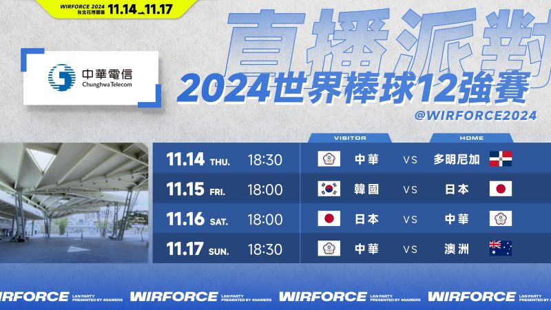 (圖一) WirForce 2024 打造年末最嗨「世界12強棒球賽直播派對」