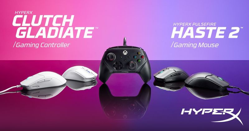 新聞圖片1_HP旗下知名電競周邊產品領導品牌HyperX，今日宣布於CES發表包括Xbox遊戲搖桿Clutch Gladiate及新一代Pulsefire Haste 2 有線無線電競滑鼠，擴大全新的電競周邊陣容。