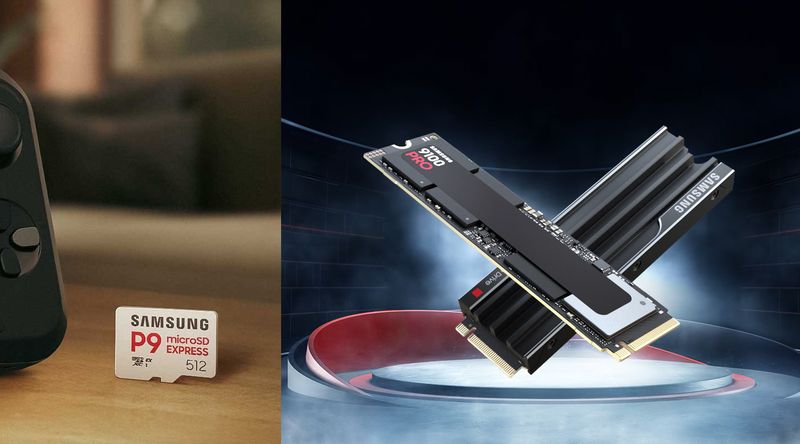 Samsung P9 Express microSD Express and 9100 PRO SSD