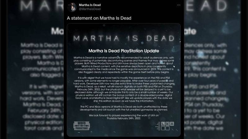 LKA Martha Is Dead Announcement