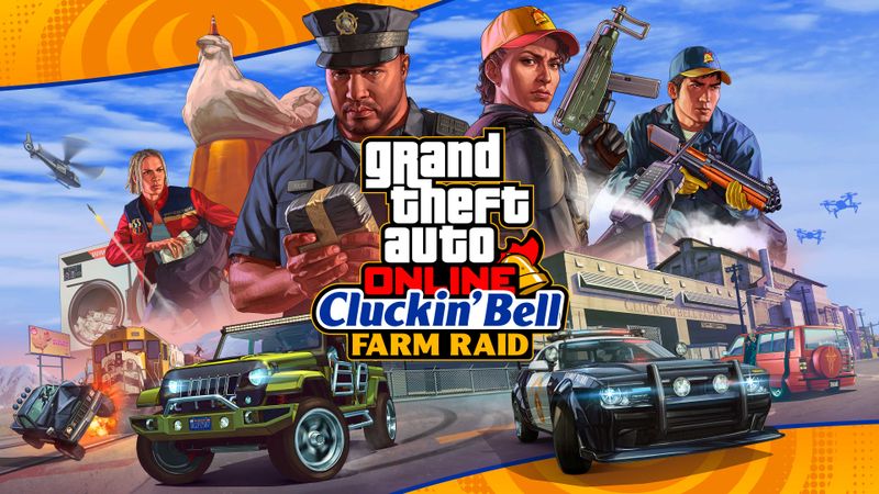 GTA Online - Cluckin Bell Farm Raid Key Art